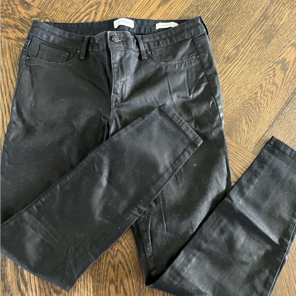 🔥Jessica Simpson 12/31 black shine super skinny has stretch like new - Picture 3 of 5